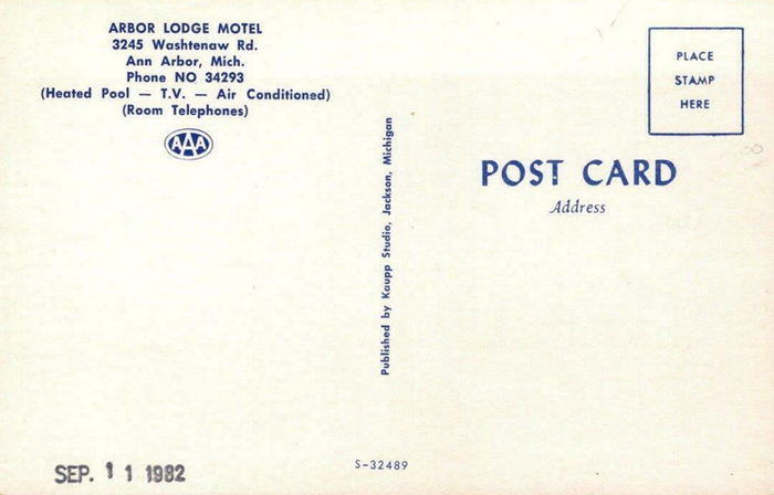 Arbor Lodge Motel - Old Postcard (newer photo)
